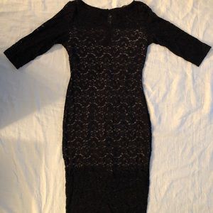 Black sheer lace dress